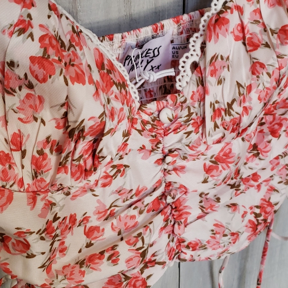 SOLD! Princess Polly Maddi Pink Floral Top Size 2 - Picture 6 of 11
